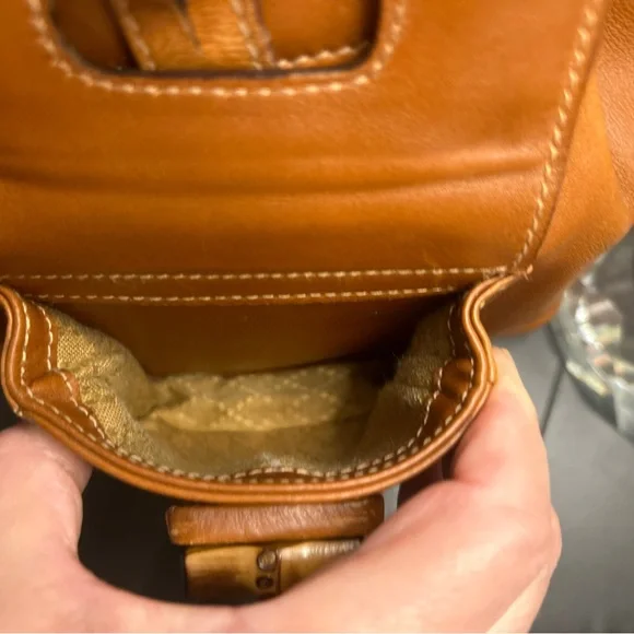 Gucci Bamboo Drawstring Leather Backpack GORGEOUS!!! - Picture 12 of 15